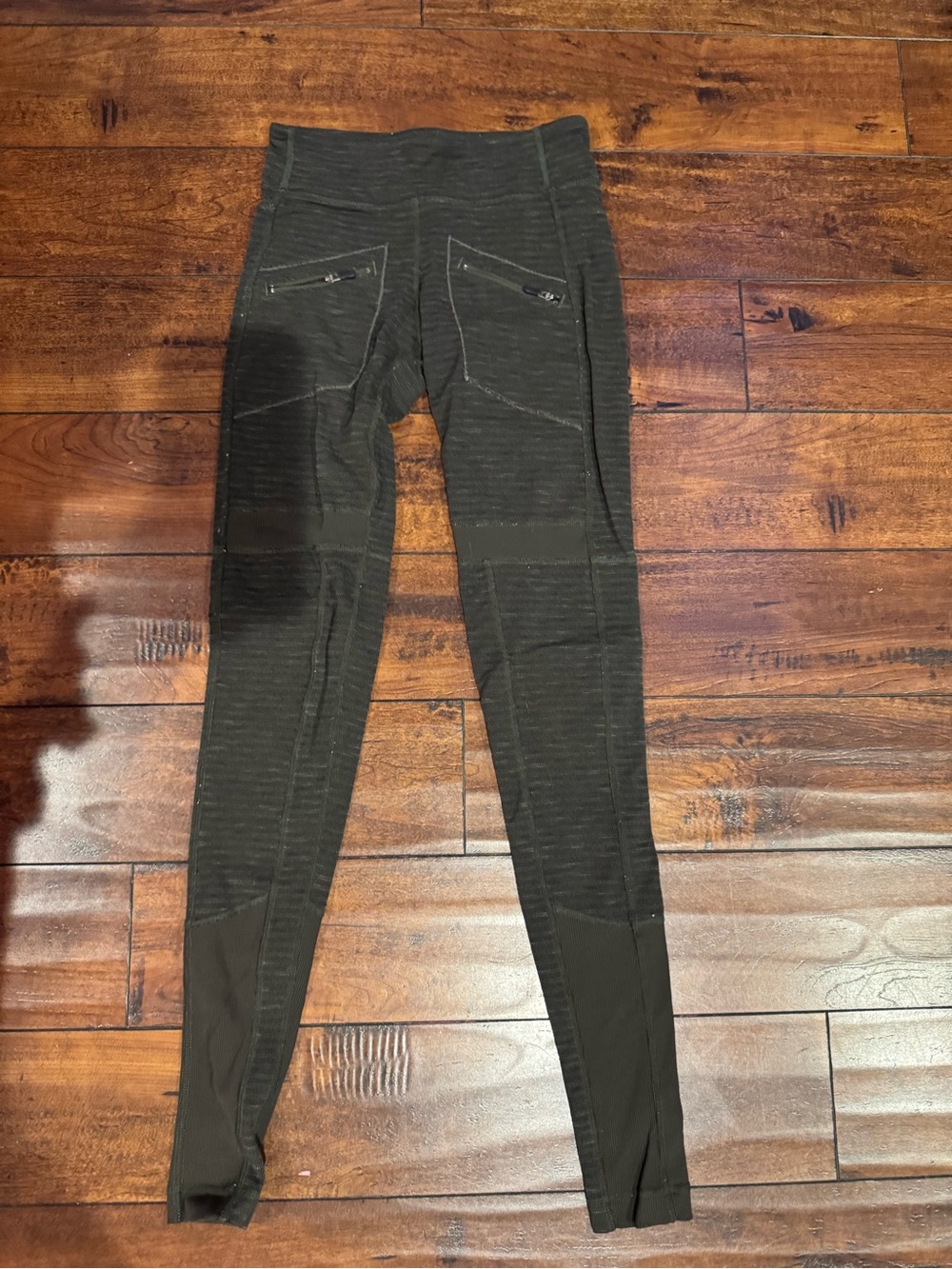 lululemon athletica Black Ribbed Moto-Style Leggings